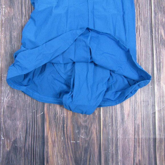 SPANX NEW NWT Womens 10 Blue Draped Swim Dress Shaping Tummy Control 2367 - Picture 5 of 6